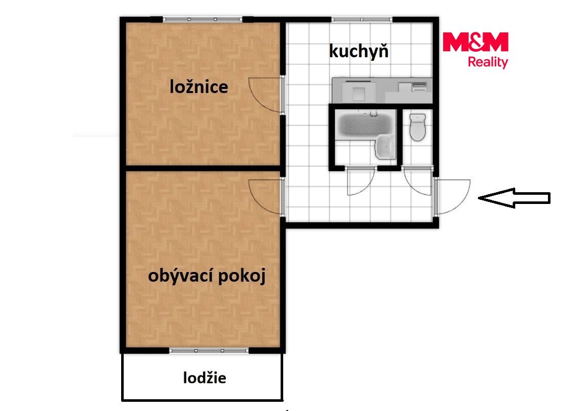 Pronájem, Byt 2+1, 52 m², Praha, U krbu, Praha – náhled fotky 9