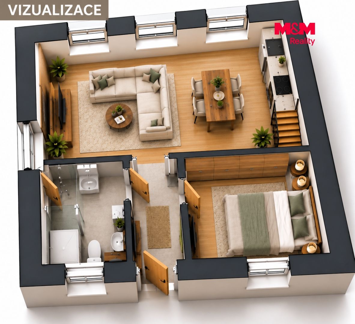 Prodej, Byt 2+kk, 42 m², Hostomice, Hostomice – náhled fotky 2