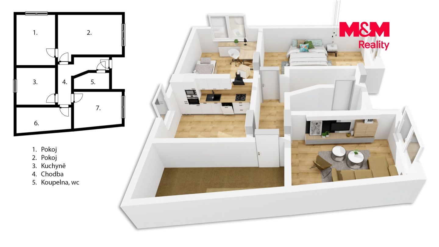 Prodej, Byt 3+1, 73 m², Hronov, Jiráskova, Hronov – náhled fotky 2