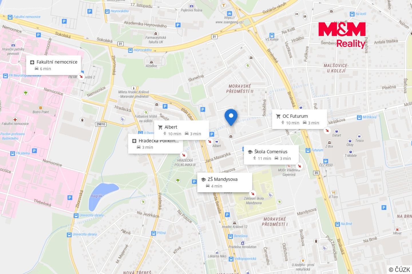 Prodej, Byt 1+kk, 35 m², Hradec Králové, Jana Masaryka, Hradec Králové – náhled fotky 20