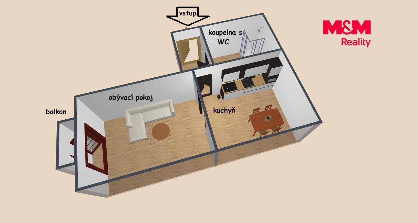 Pronájem, Byt 1+1, 36 m², Vamberk, Kollárova, Vamberk – náhled fotky 8