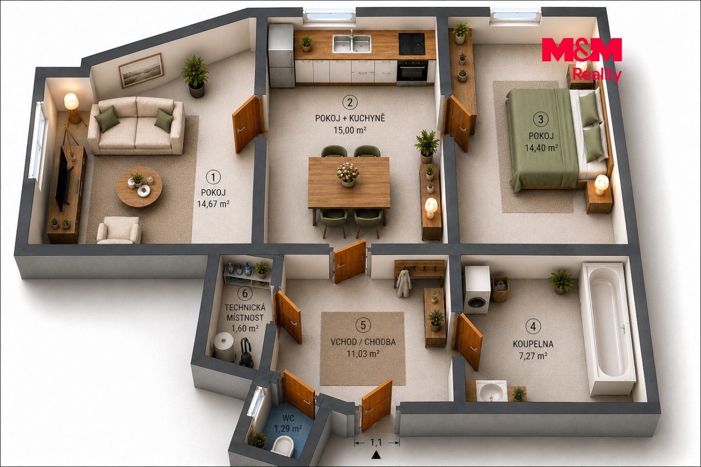 Prodej, Byt 2+1, 63 m², Praha, U Pergamenky, Praha – náhled fotky 12