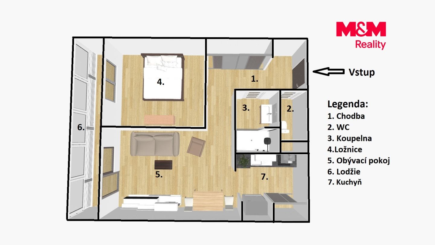 Prodej, Byt 2+kk, 42 m², Praha, Stříbrského, Praha – náhled fotky 6