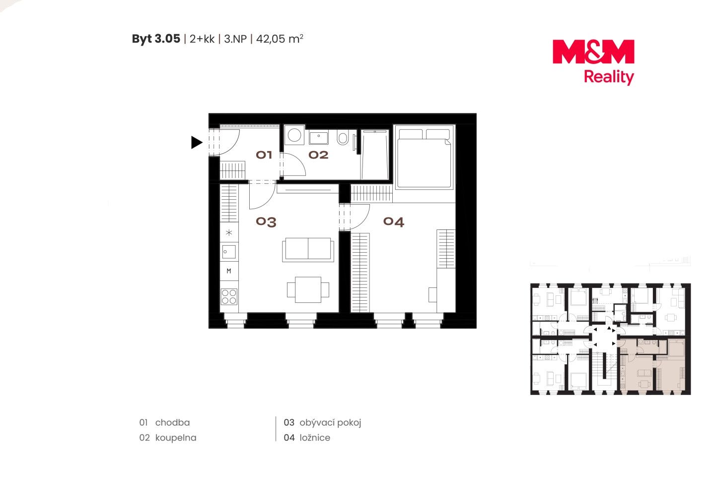 Prodej, Byt 2+kk, 35 m², Praha, Grafická, Praha – náhled fotky 7