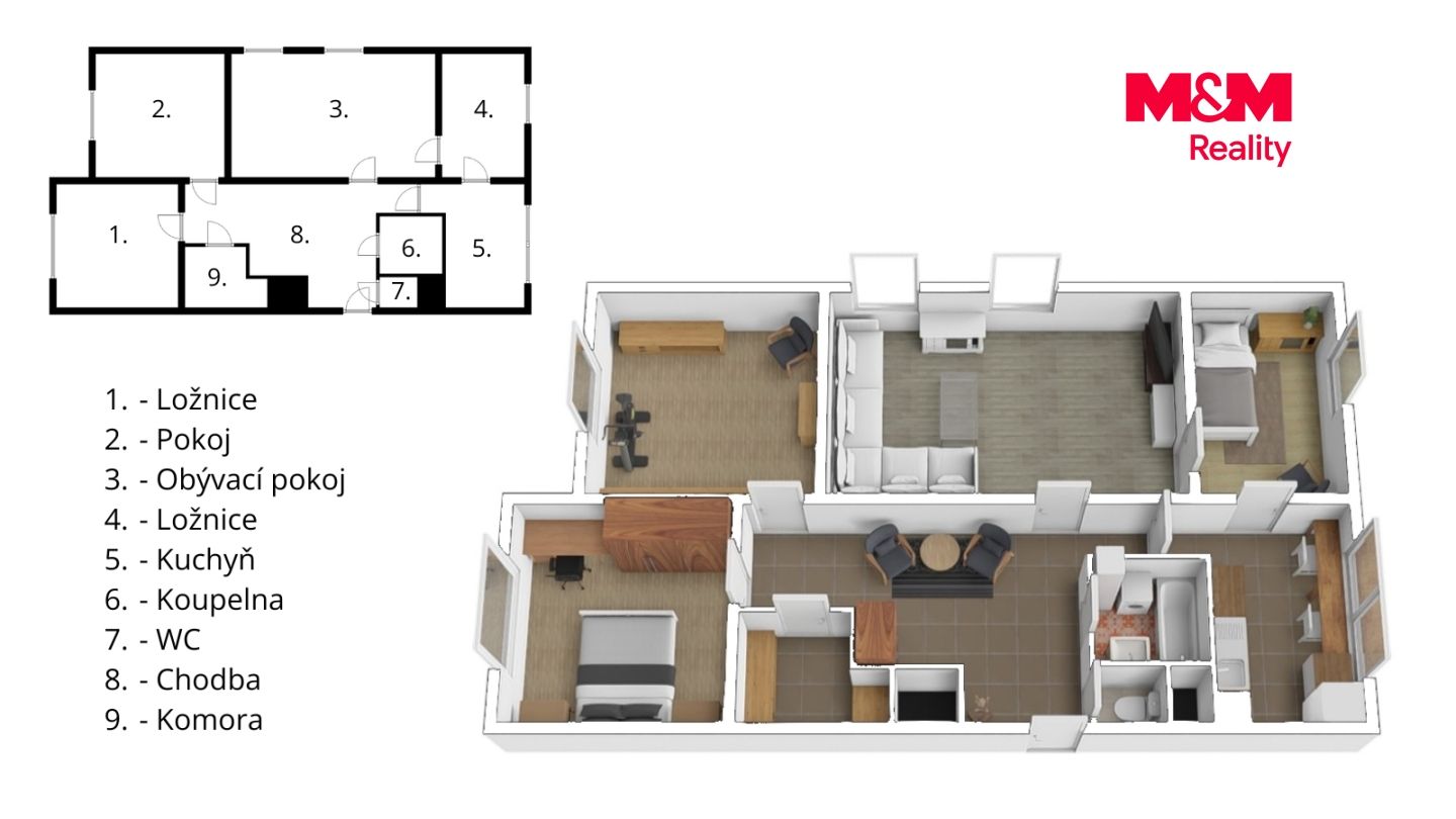 Prodej, Byt 4+1, 91 m², Mladošovice, Mladošovice – náhled fotky 3