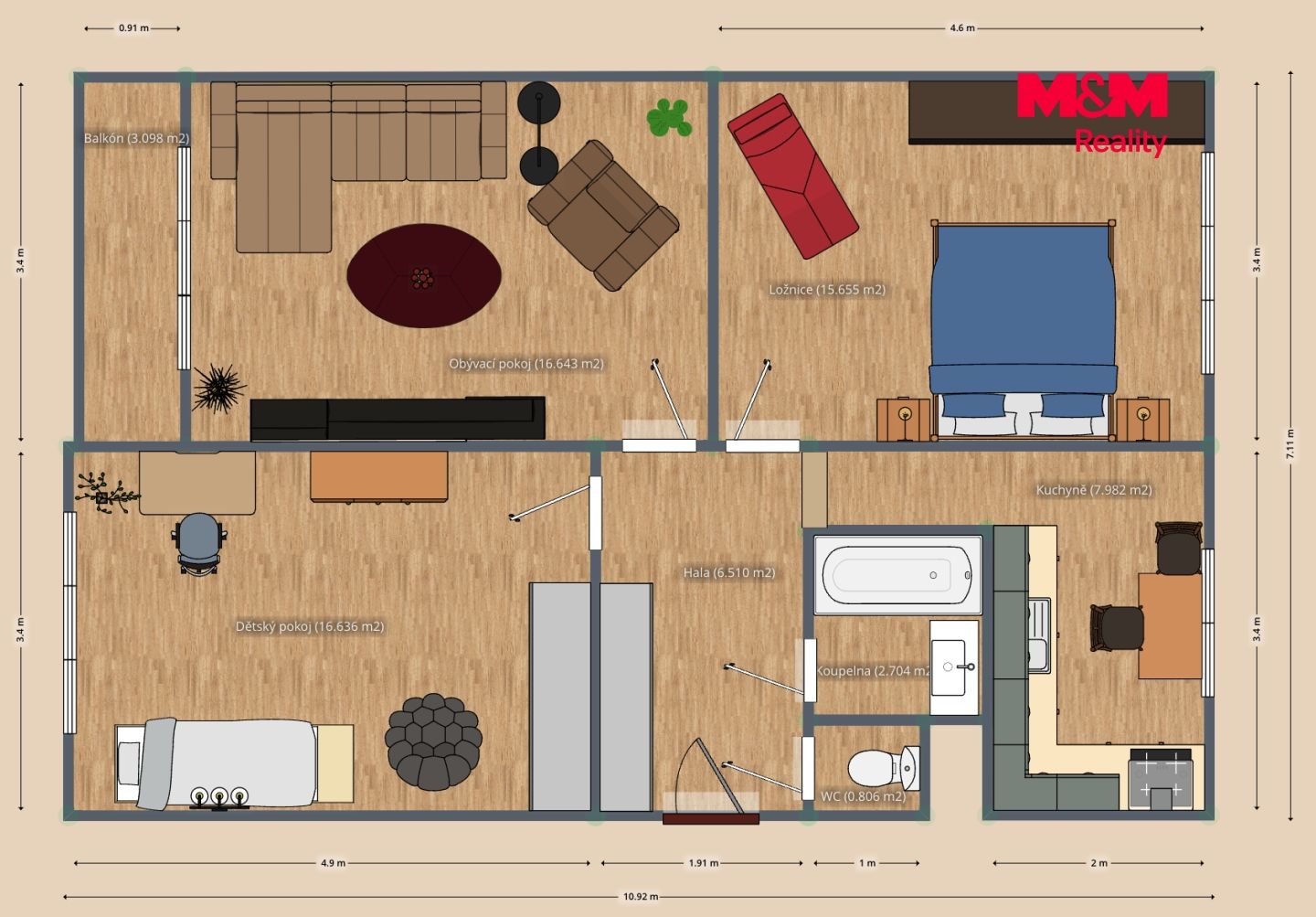Prodej, Byt 3+1, 68 m², Ostrava, Volgogradská, Ostrava – náhled fotky 28