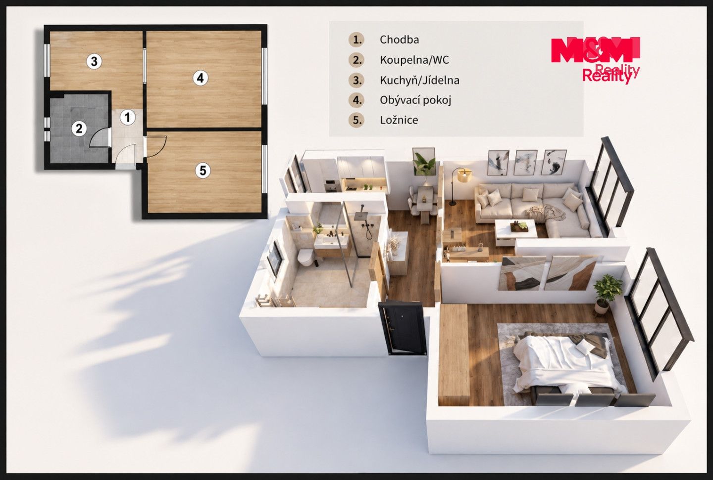 Prodej, Byt 2+1, 56 m², Beroun, Třída Míru, Beroun – náhled fotky 3