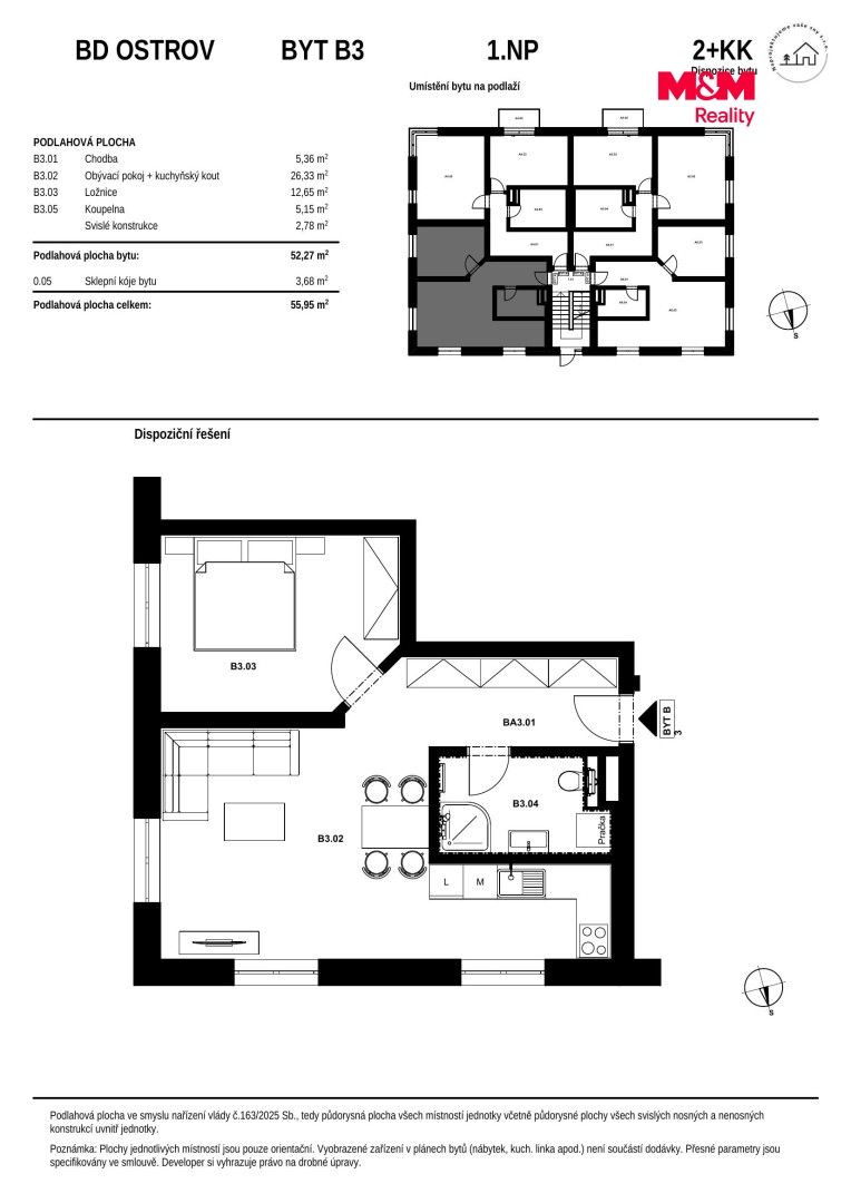 Prodej, Byt 2+kk, 56 m², Ostrov, Hlavní třída, Ostrov – náhled fotky 4
